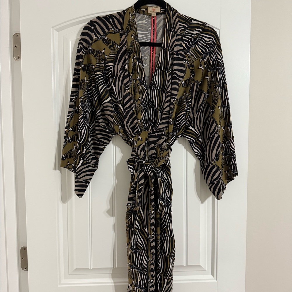 Banana Republic Zebra Print Dress with Olive and Black